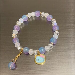Sanrio Pastel Beaded Bracelet with Hello Kitty Charm